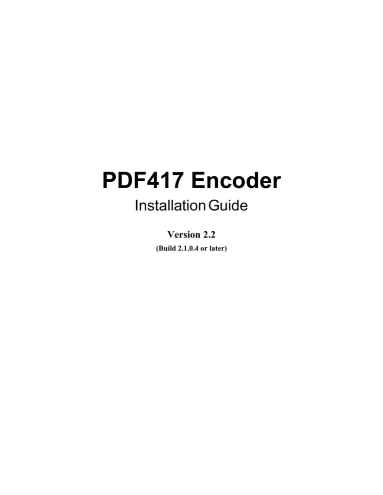HP Encoder PDF417 User's manual HP Encoder PDF417 User's manual