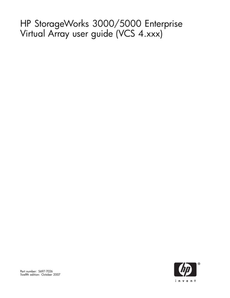 HP EVA3000 User's manual HP EVA3000 User's manual