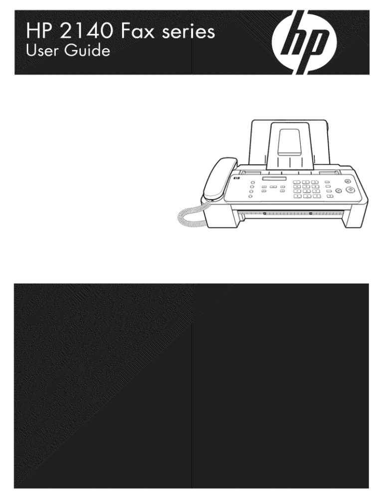 HP Fax 2140 User manual HP Fax 2140 User manual