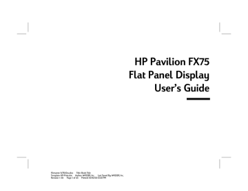 HP FX75 User's manual HP FX75 User's manual