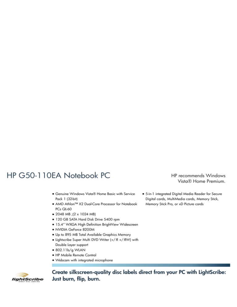 HP G50-110EA User's manual HP G50-110EA User's manual