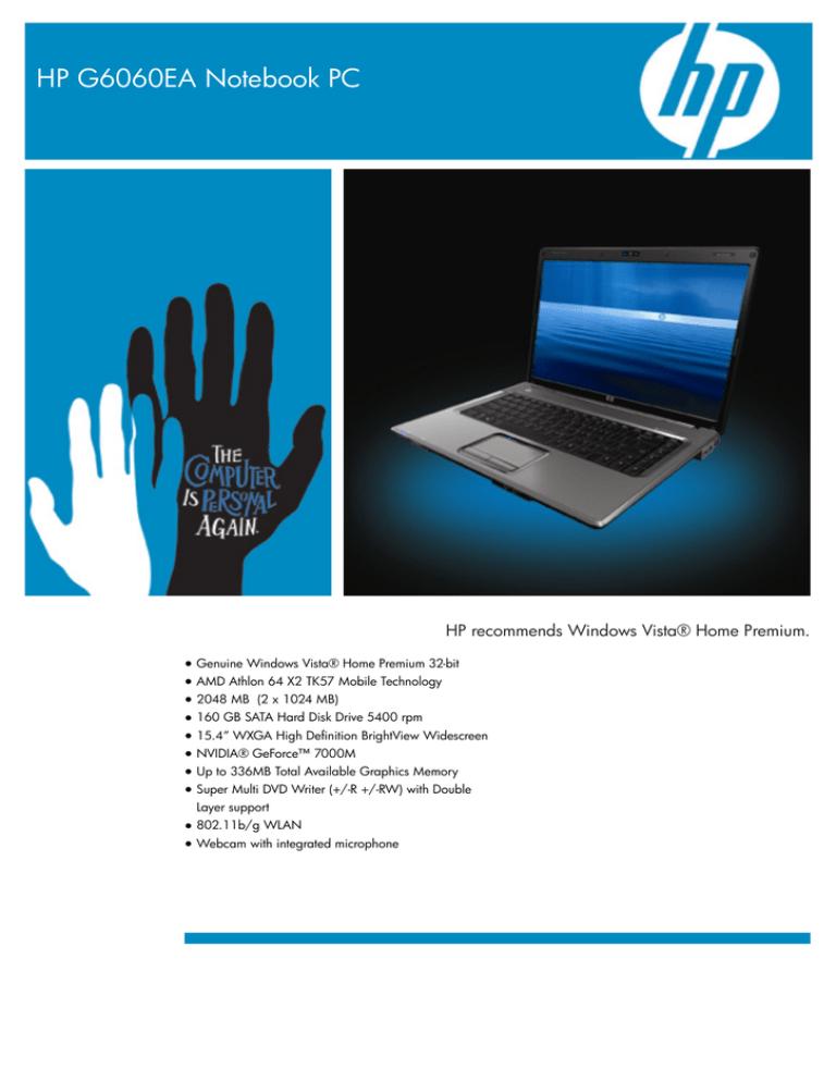 HP G6060EA User's manual HP G6060EA User's manual