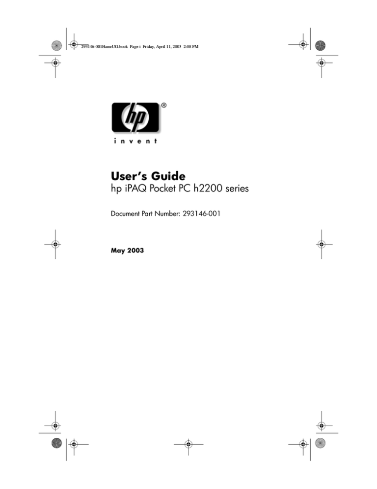 HP iPAQ H2200 Series, h2200 Series User manual HP iPAQ H2200 Series, h2200 Series User manual