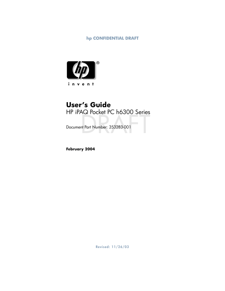 HP h6300 User's manual HP h6300 User's manual