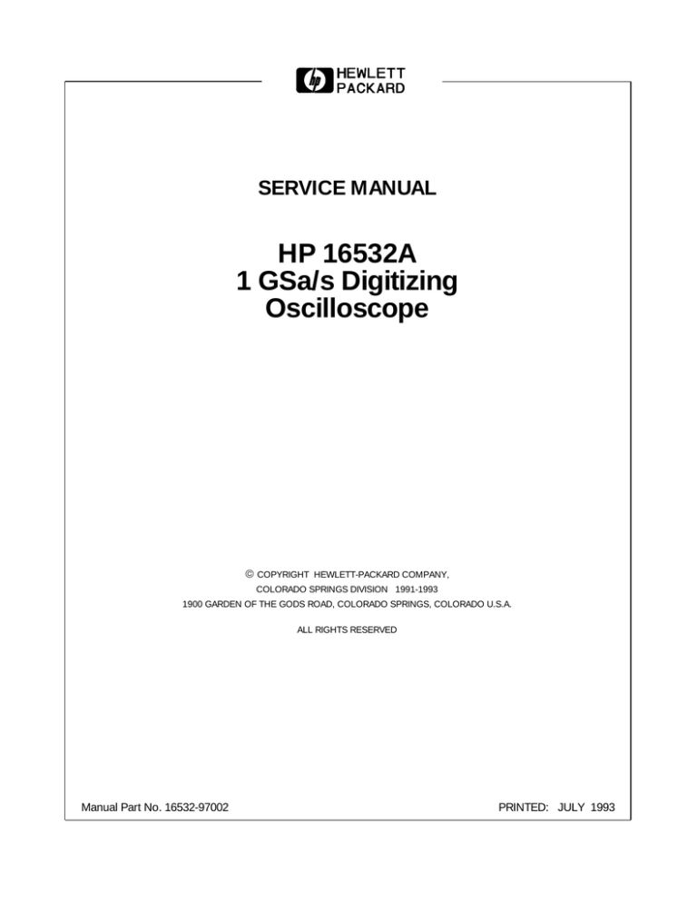 HP 1GSa/s User's manual HP 1GSa/s User's manual