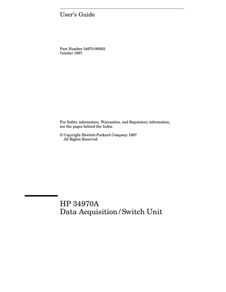 HP 34970A User's manual HP 34970A User's manual