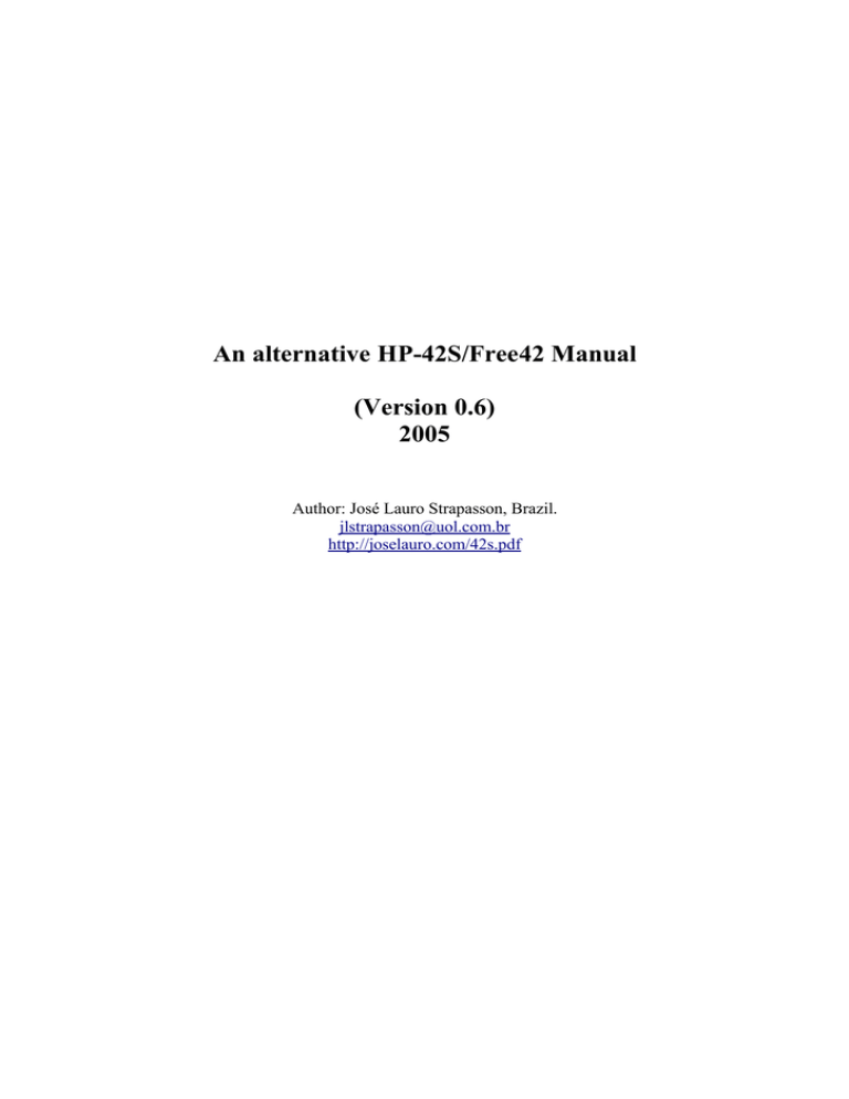 HP -42S User manual HP -42S User manual