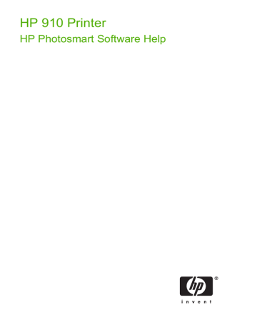 HP 910 Printer series, 910 User's manual HP 910 Printer series, 910 User's manual