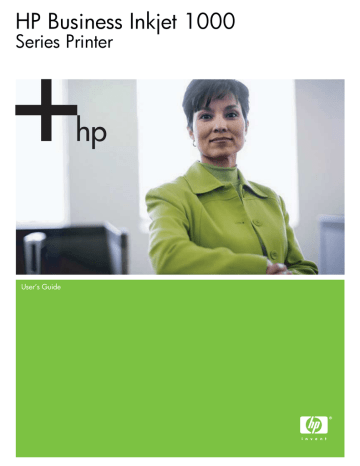 HP BUSINESS INKJET 1000 PRINTER, BUSINESS INKJET 1000 User's manual HP BUSINESS INKJET 1000 PRINTER, BUSINESS INKJET 1000 User's manual