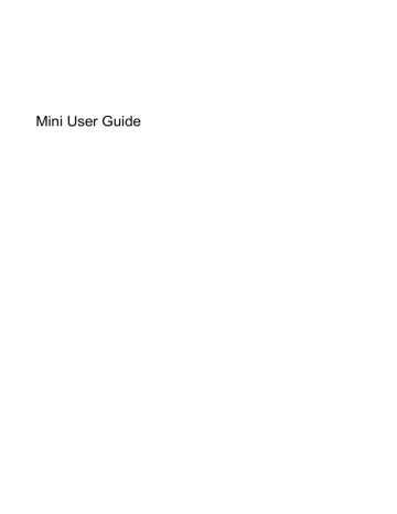 HP MINI3111000NR User's manual HP MINI3111000NR User's manual
