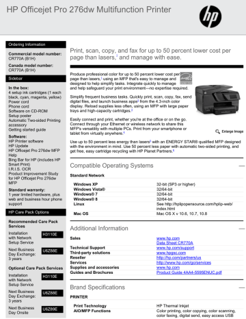HP 276dw User's manual HP 276dw User's manual