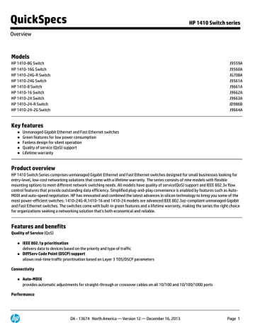 HP 1410-24G User's manual HP 1410-24G User's manual