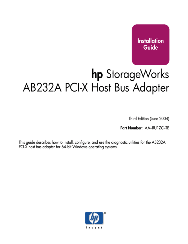 HP FCA2404 User manual HP FCA2404 User manual