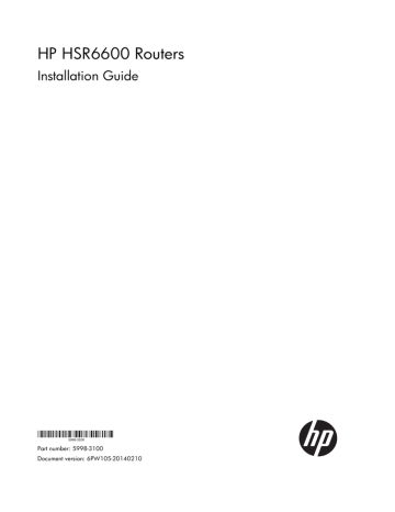 HP HSR6600 Installation manual HP HSR6600 Installation manual
