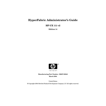 HP HyperFabric Administrator's Guide | Manualzz