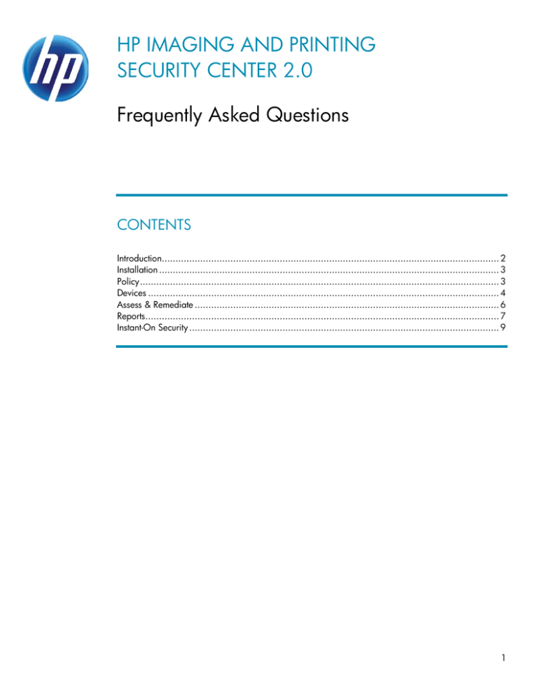 HP Imaging and Printing Security Center Important information HP Imaging and Printing Security Center Important information