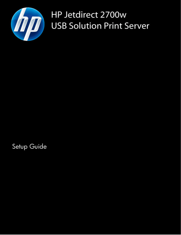 HP 2700W Installation guide HP 2700W Installation guide