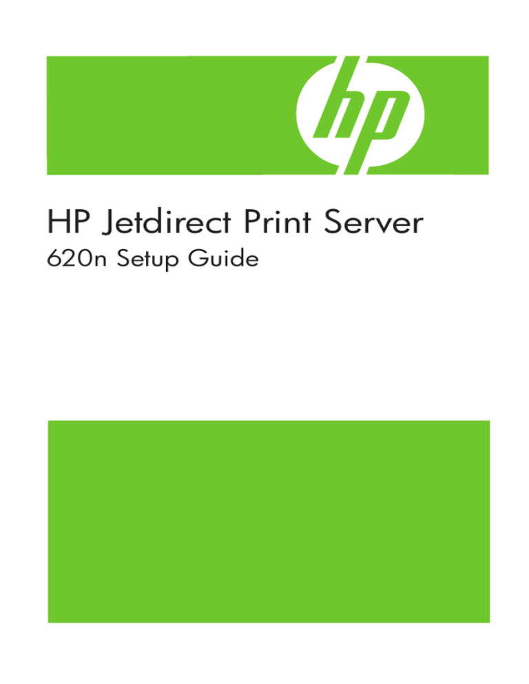 HP Jetdirect 620n Fast Ethernet Print Server, 620n Installation guide HP Jetdirect 620n Fast Ethernet Print Server, 620n Installation guide