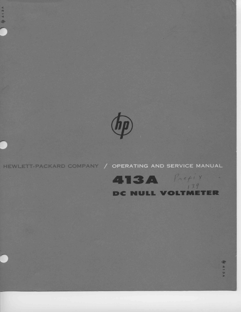 HP 413A User manual HP 413A User manual