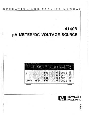 HP 4140b User's manual HP 4140b User's manual