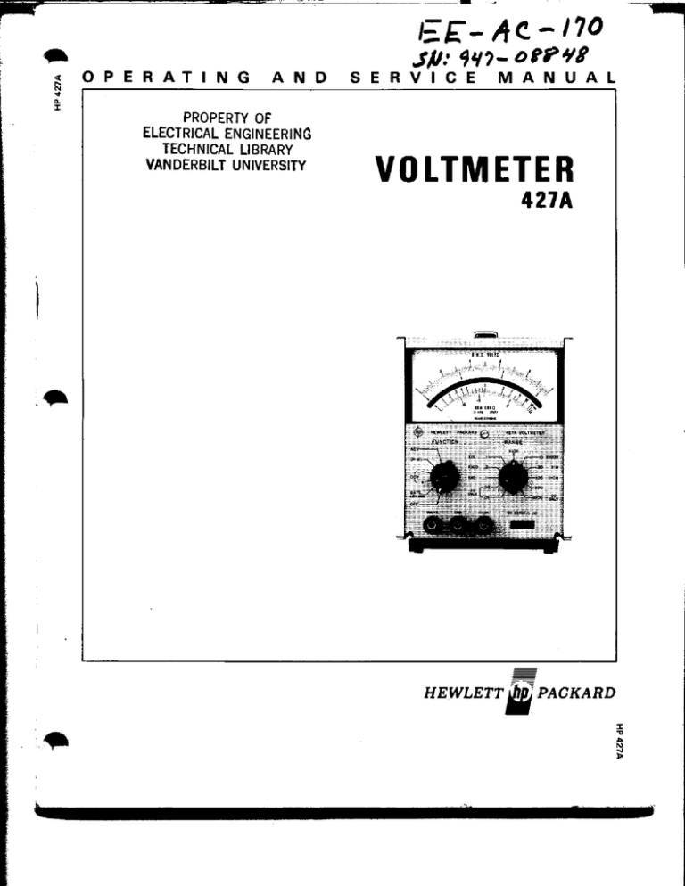 HP 427A User manual HP 427A User manual