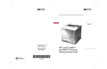 HP LaserJet 4000 Printer series, LaserJet 4000 T User's manual HP LaserJet 4000 Printer series, LaserJet 4000 T User's manual