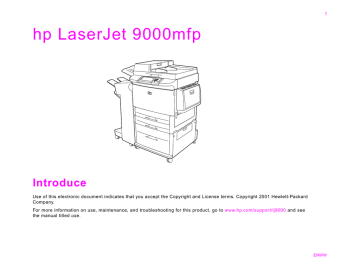 HP LASERJET 9000MFC User's manual HP LASERJET 9000MFC User's manual