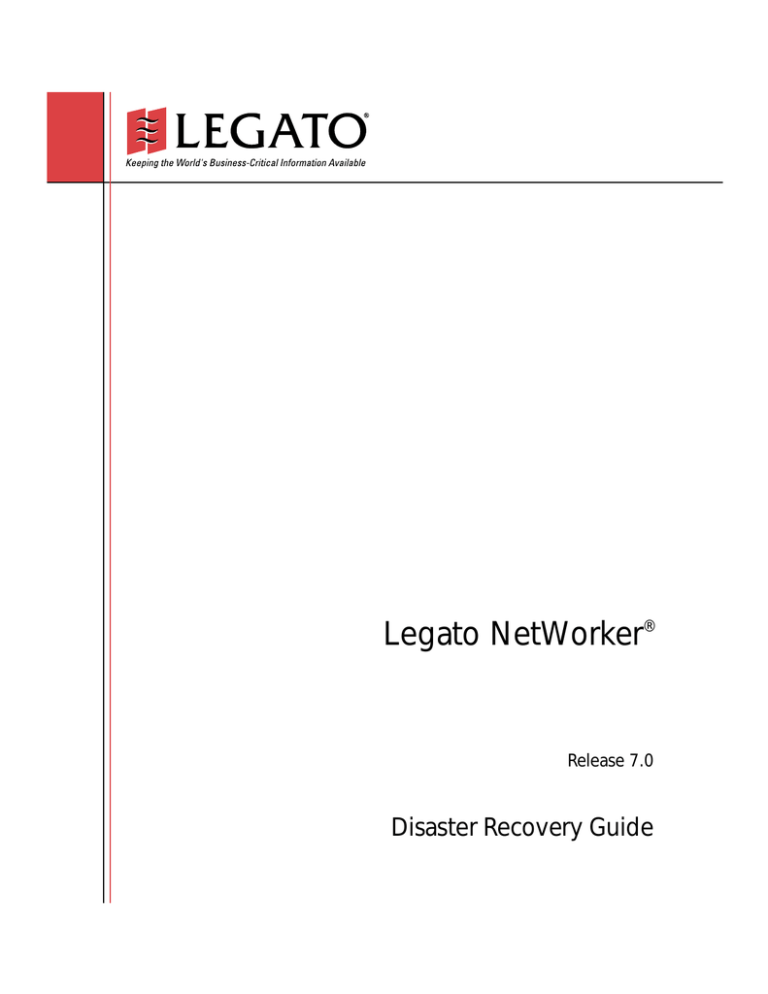 HP Legato Networker User manual HP Legato Networker User manual
