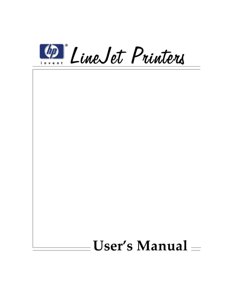 HP LQH-HW 3ULQWHUV User's manual HP LQH-HW 3ULQWHUV User's manual