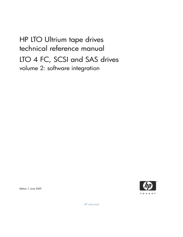 HP LTO 4 FC User manual HP LTO 4 FC User manual