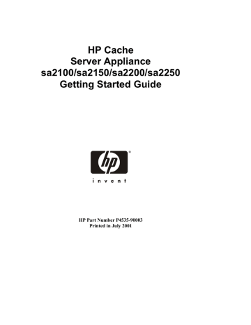 HP sa2250 Getting Started Guide | Manualzz