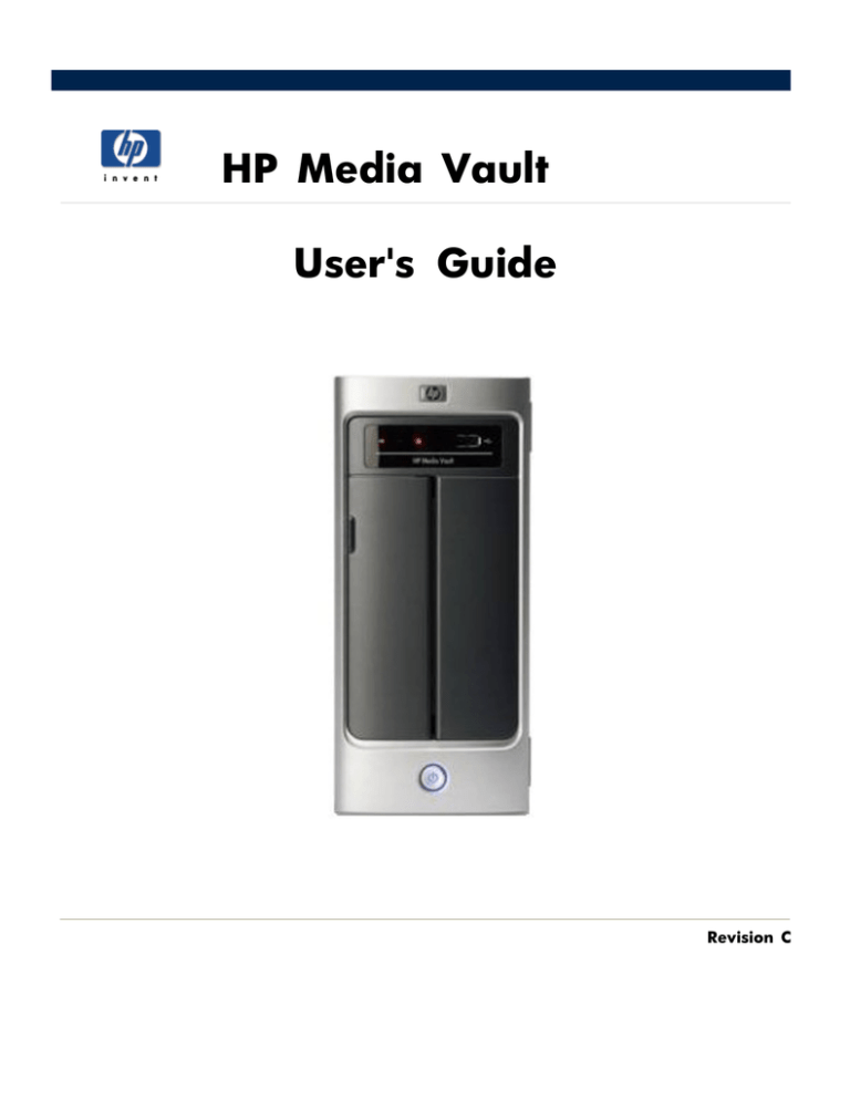 HP Media Vault User manual HP Media Vault User manual