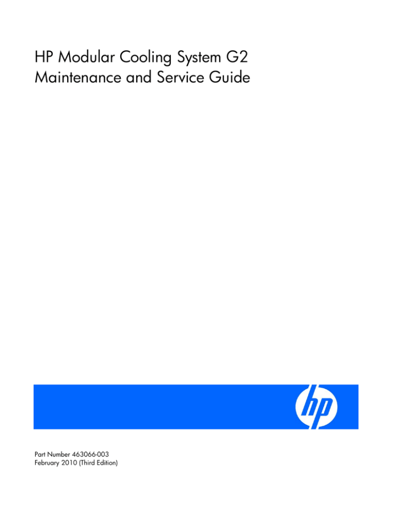 HP Modular Cooling System User manual HP Modular Cooling System User manual