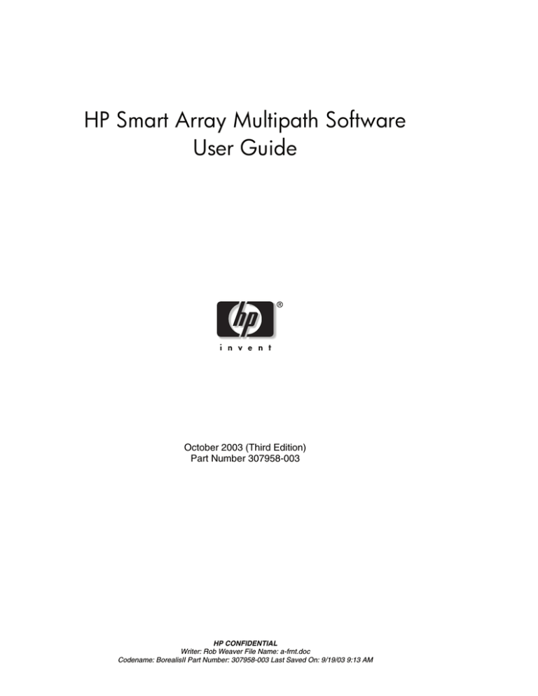 HP Modular Smart Array 500 Starter Kit User manual HP Modular Smart Array 500 Starter Kit User manual