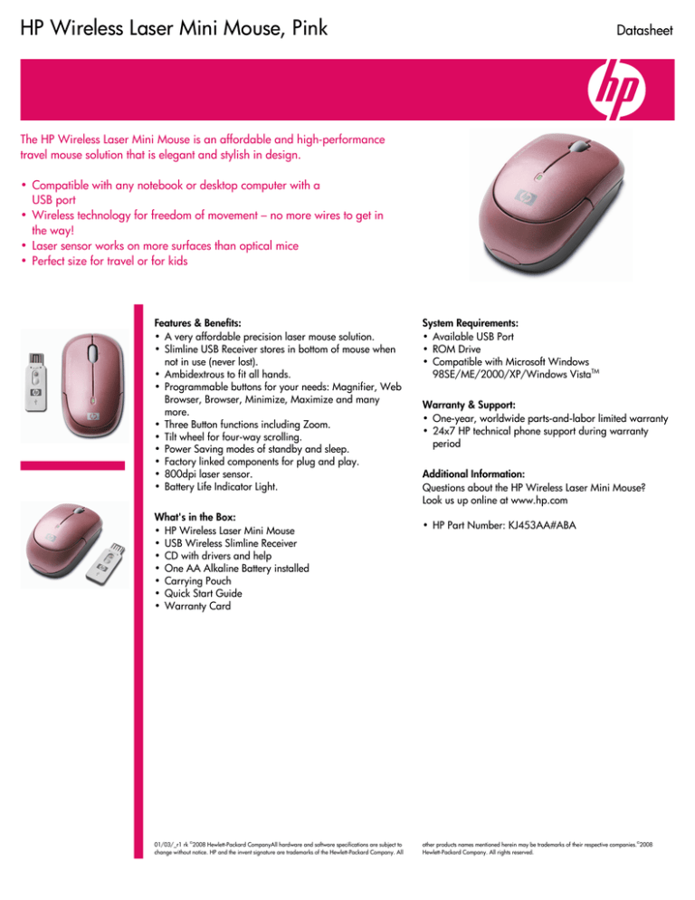 HP Mouse User's manual HP Mouse User's manual