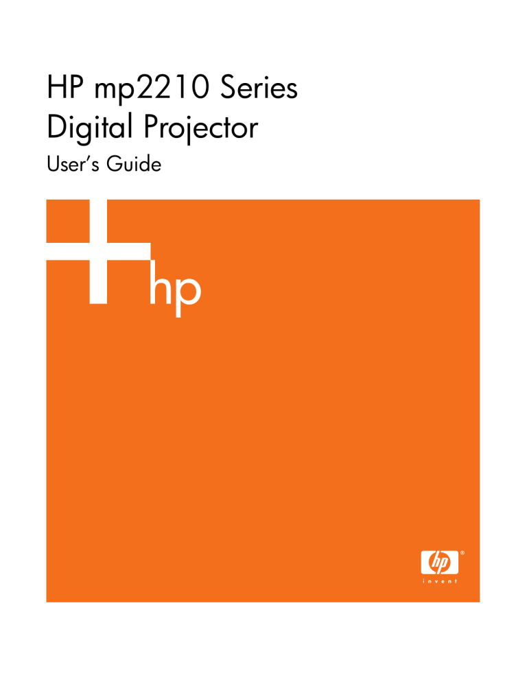 HP mp2210 User's manual HP mp2210 User's manual