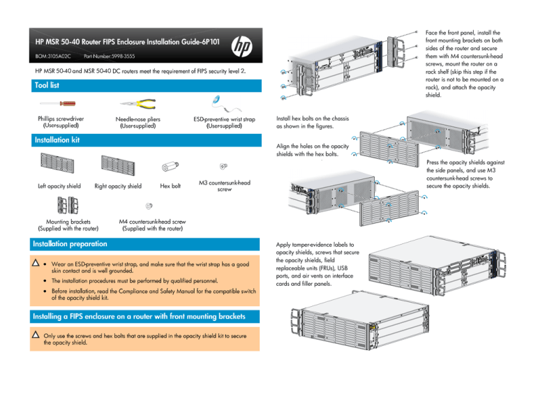 HP MSR50 Series Installation guide HP MSR50 Series Installation guide