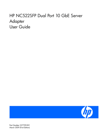 HP NC522SFP User's manual HP NC522SFP User's manual