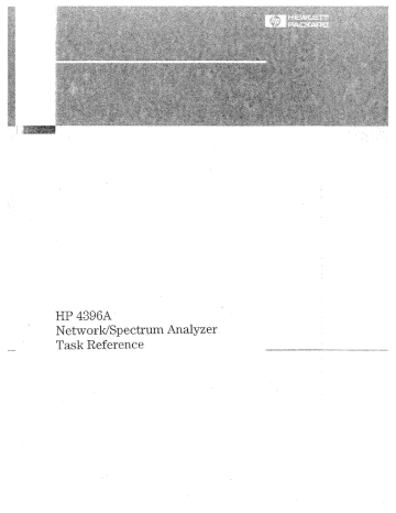 HP 4396A User's manual HP 4396A User's manual
