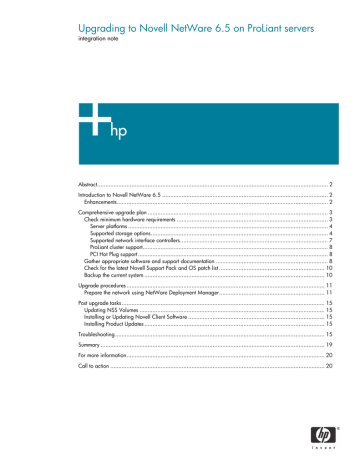 HP Novell NetWare 6.5 6.5 User's Manual | Manualzz