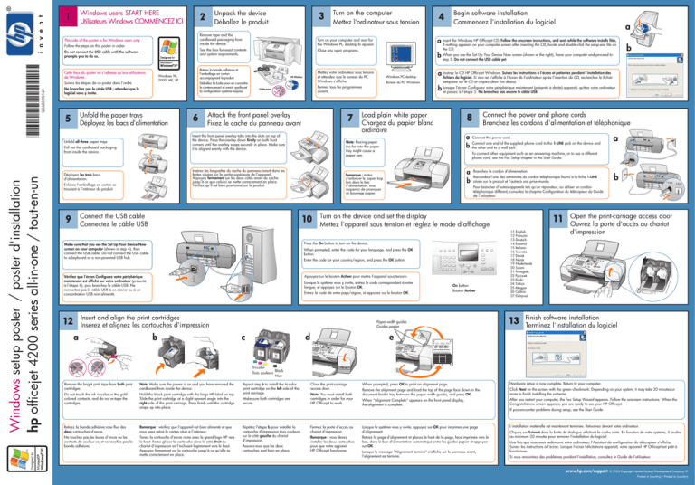 HP Officejet 4215 All-in-One Printer Installation guide HP Officejet 4215 All-in-One Printer Installation guide