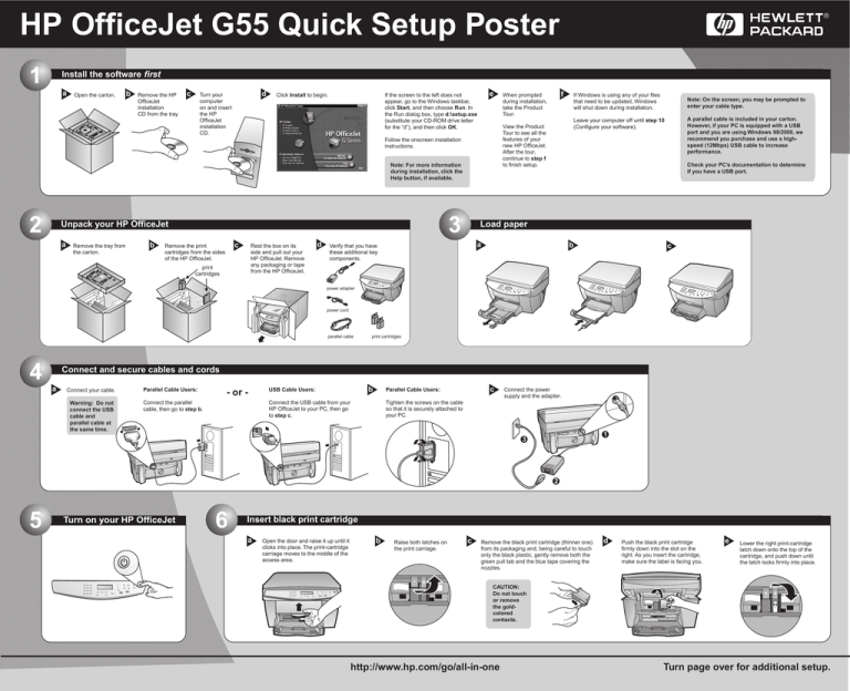 HP g55 Quick Setup guide HP g55 Quick Setup guide