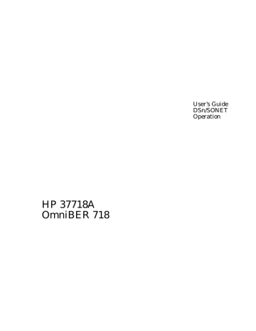 HP 37718A User's manual HP 37718A User's manual