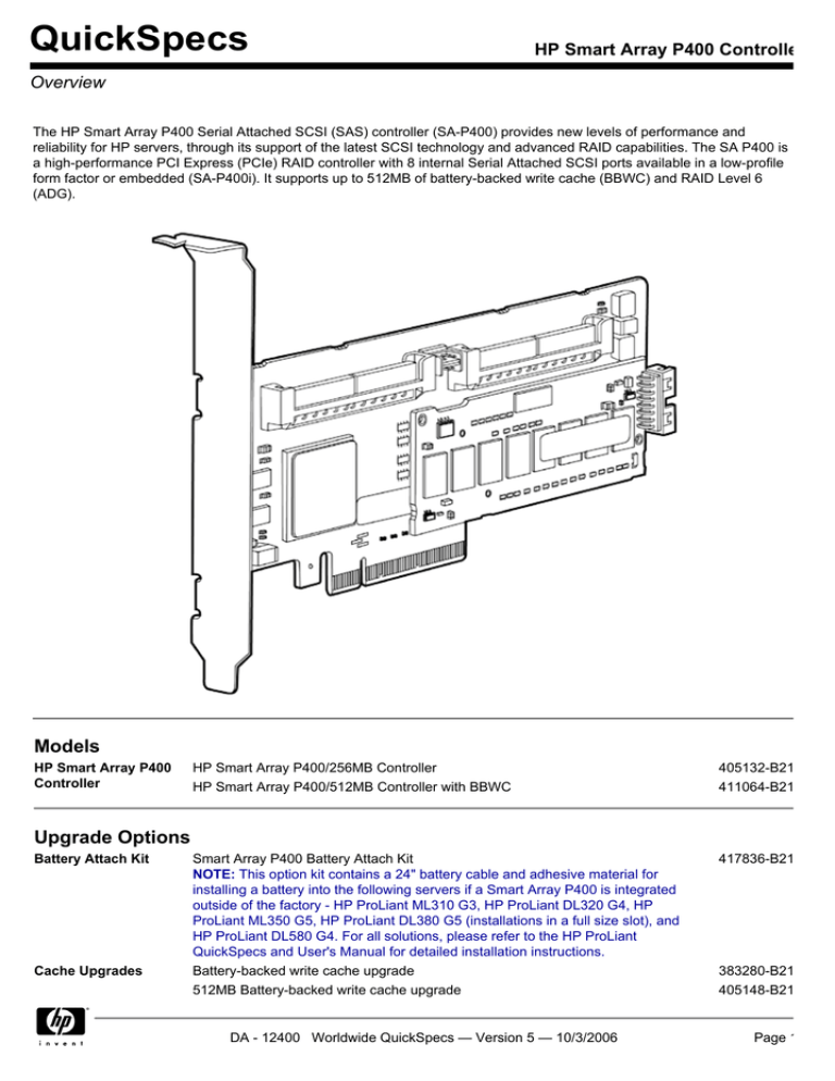 HP P400 Serial User's manual HP P400 Serial User's manual