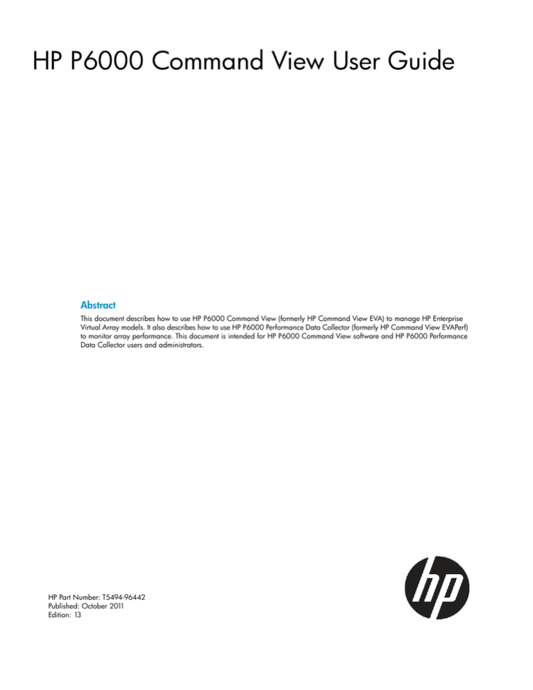 HP P6000 User manual HP P6000 User manual