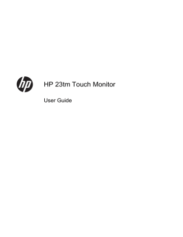 HP 23tm, Pavilion 23tm 23-inch Diagonal Touch Monitor User's manual HP 23tm, Pavilion 23tm 23-inch Diagonal Touch Monitor User's manual
