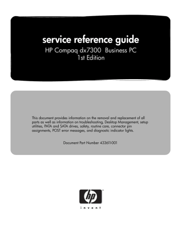 HP Compaq dx7300 Microtower PC, Compaq dx7300 Slim Tower PC, Personal Computer 43361 User's manual HP Compaq dx7300 Microtower PC, Compaq dx7300 Slim Tower PC, Personal Computer 43361 User's manual