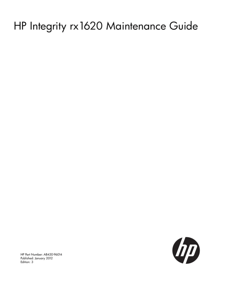 HP rx1620 User manual HP rx1620 User manual