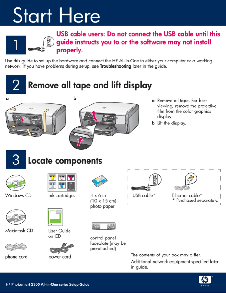HP Photosmart 3310 All-in-One Printer Setup guide HP Photosmart 3310 All-in-One Printer Setup guide
