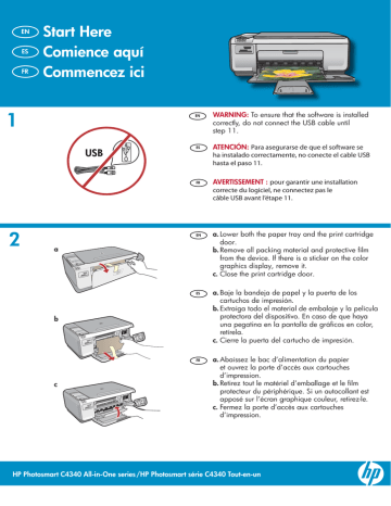 HP Photosmart C4340 All-in-One Printer series, C4342 Setup Guide HP Photosmart C4340 All-in-One Printer series, C4342 Setup Guide